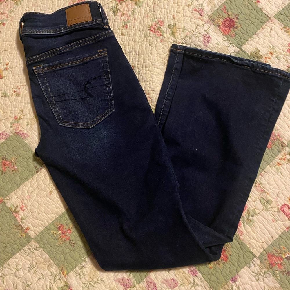 American Eagle Kick Boot dark denim size 6 short